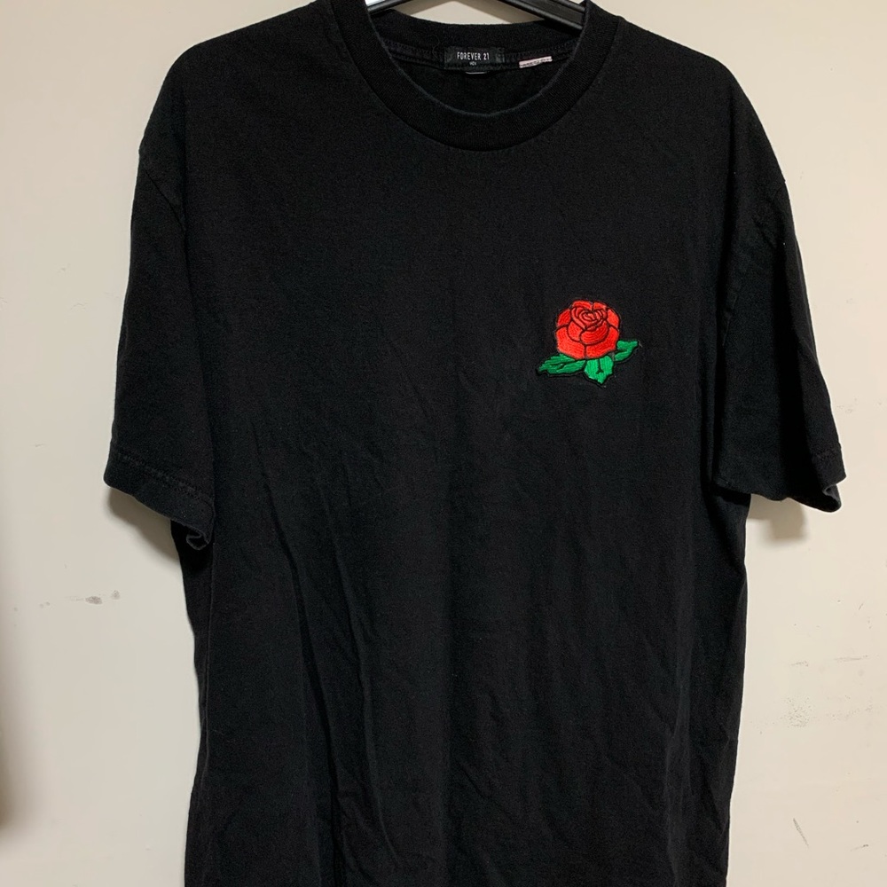 Black Flower Embroidered Shirt